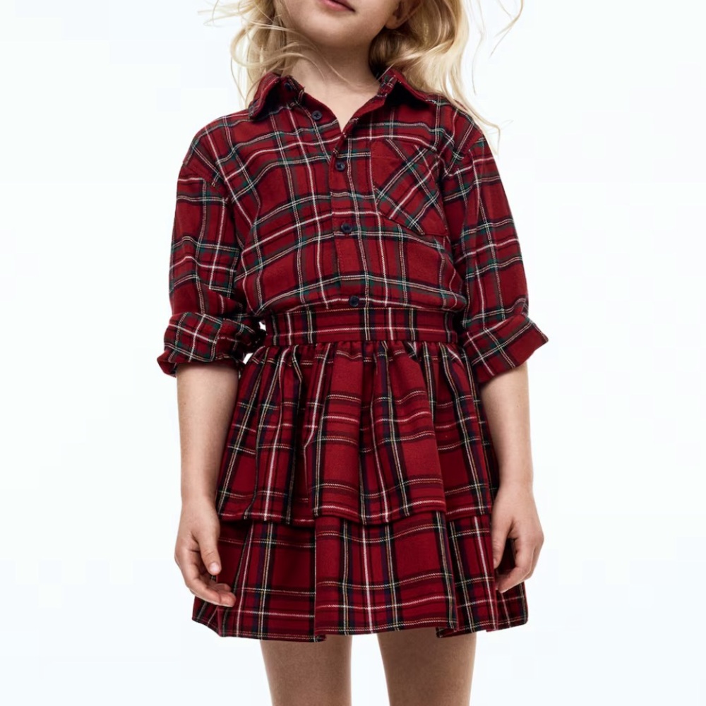 Plaid Red Kids Set